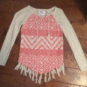 Pink/white justice sweater